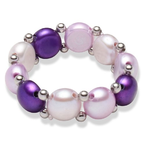 Valero Pearls pearls4girls Damen-Ring S&uuml;&szlig;wasser-Zuchtperlen ros&egrave;braun / blauviolett / schi Preisvergleich