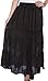 Sakkas Solid Embroidered Gypsy Bohemian Mid Length Cotton Skirt