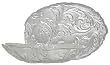 Clear Glass Ornate French Lily Design Small Oval Bowl 8 1/2"x 5 1/2"x 1 3/4" Set/2