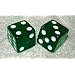 Large 3/4" Green Transparent Dice Pair