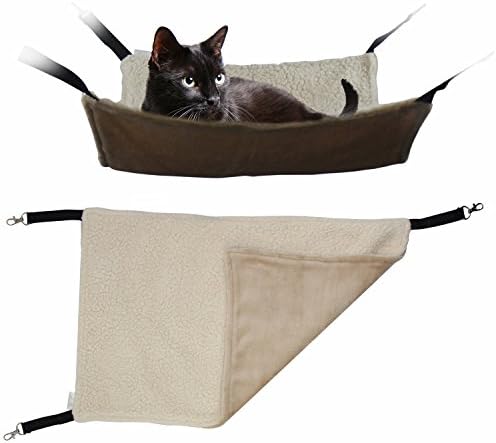 MyCat Deluxe cat Hammock - Fits Cat Tree, Window, Tower, Bed - Your Pet Deserves the Best, Spoil Them, (Biege, Large)