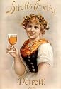 STROH'S EXTRA GIRL HOLDING A GLASS OF BEER DETROIT MICHIGAN 14" X 18" VINTAGE POSTER REPRO