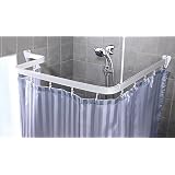 Bendable Shower Curtain Rod, White Finish by ShowerAuthority