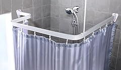 Bendable Shower Curtain Rod, White Finish 