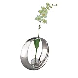 Nambe Globe Bud Vase with Rose