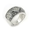 3 Diamond Shape Marcasite Ring