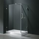 Vigo VG6012CHCL36WL 36 x 48 Frameless 3/8 Clear/Chrome Shower Enclosure with Left Base