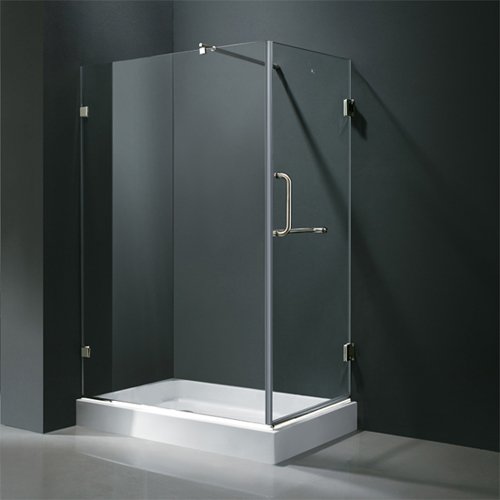 Vigo VG6012PBCL36WL 36 x 48 Frameless 3/8 Clear/Polished Brass Shower Enclosure with Left Base