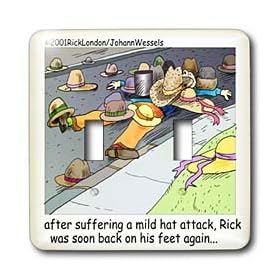 Londons Times Funny Music Cartoons - Suffering A Hat Attack - Light Switch Covers - double toggle switch