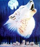 Howling Wolf Polar Fleece Throw Blanket 50x60