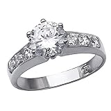 Bling Jewelry Sterling Silver Channel Set 6-Prong 1.25ct CZ Diamond Engagement Ring-7