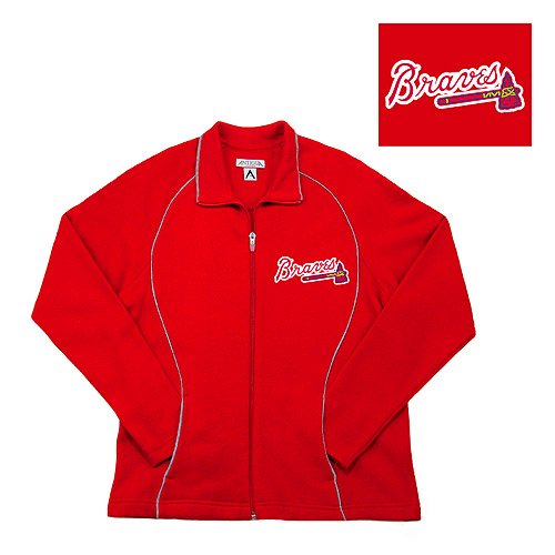 Atlanta Braves Women's Inspired Full Zip Fleece by Antigua Sport