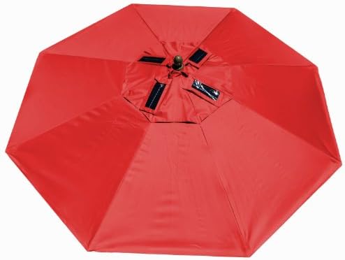 SolPower 9001 2 Built-In USB Ports Patio Umbrella, 9-Feet, Red