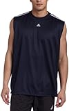 IMAGE OF adidas Men's 3-Stripes Sleeveless Tank Top, Dark Navy, X-Large