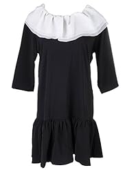 Round Neck Flared-Skirt Peplum Ankle Length  Dress