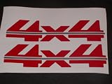 4x4 #1 2 Color Bed Tailgate Decal Decals Red w/ Silver