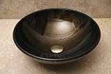 VGS92 Bathroom Lavatory Glass Vessel Sink with drain and mounting ring