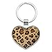 Leopard Print Animal Spots Heart Love Metal Keychain Key Chain Ring