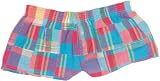 Madras Spring brights Patchwork Hand Sewn Cotton Girl Boxers Mini Itty Bitty Shorts 1 Inseam, Covered elastic waist, 100% cotton, available in 5 adult sizes
