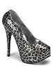 TEEZE-37, 5 3/4 Inch Heel Cheetah Glitter Pat W/Concealed PF