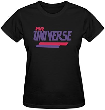 Sinony Women's Front Printed Steven Universe Mr Graphic Crewneck T-Shirt M Black