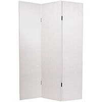 Beautiful Decorative Room Divider Partition - 6ft. White Faux Leather Snake Skin Privacy Folding Floor Screen