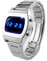 TX4 Blue LED Watch - Cool New Model 70s Retro Chrome Digital - Limited Edition - Collectors Classic Model