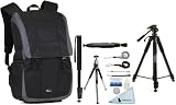 Lowepro Versapack 200 AW Backpack (Black) + Accessory Kit for Canon EOS Rebel T3/T3i/T2i/T1i/EOS 1D MARK III/1D MARK IV/1DS MARK II/5D/7D/20D/30D/40D/50D/60D/XS/Xsi/Xti Digital D-SLR Cameras