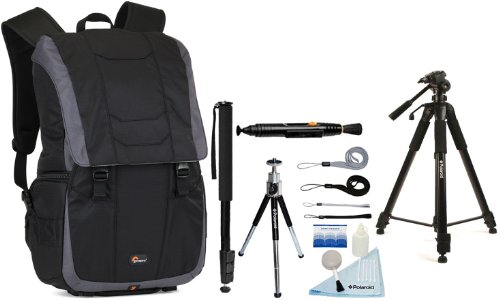 Lowepro Versapack 200 AW Backpack (Black) + Accessory Kit for Canon EOS Rebel T3/T3i/T2i/T1i/EOS 1D MARK III/1D MARK IV/1DS MARK II/5D/7D/20D/30D/40D/50D/60D/XS/Xsi/Xti Digital D-SLR Cameras