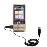 Coiled Power Hot Sync and Charge USB Data Cable w/ Tip Exchange for the Sony Ericsson G700 - Gomadic Brand
