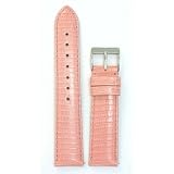 Ladies Genuine Lizard Watchband - Color Pink Size: 18mm Watch Band by The Watchband Store