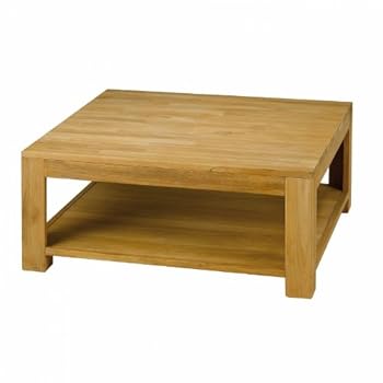 Table basse carrée 2 plateaux en teck naturel 80x80 ABSOLUE