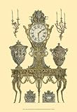 Antique Decorative Clock II Art Poster Print by Giovanni Battista Piranesi, 13x19