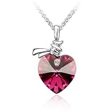 Swarovski - Rouge grenat Collier Cristal Pendentif Coeur