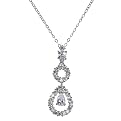 Sterling Silver Pave Cubic Zirconia Pendant Necklace