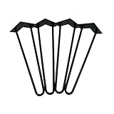 ローテーブル脚　アイアンレッグ　アンティーク家具パーツ　黒　16インチ　４本入り