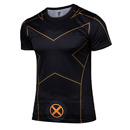 Topway Men's Short Sleeve Crewneck Compression Super Heroes T-shirt Wicking Tee