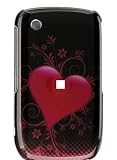 New Carbon Fiber Pink Heart Blackberry 8520 8530 Gemini Curve Snap on Cell Phone Case + Microfiber Bag