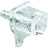 Slide-Co 242159 Small Shelf Support Peg, 1/8 in. Metal Stem, Clear Plastic Support