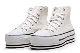 Reneeze W202-S Women's Super Platform High-Top Fashion Sneakers - White