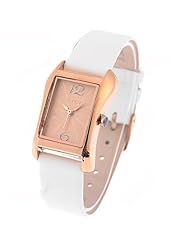 (ILEWAY) ABL-8813L Elegant Genuine Leather Quartz Analog Watches Wrist Watches Timepieces f Female Lady - Small Size - White SWWM2-224832