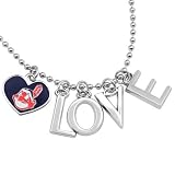 MLB Touch by Alyssa Milano Cleveland Indians Love Necklace with Heart Team Logo