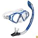 U.S. Divers Admiral 2 Lx / Island Dry Adult Silicone Mask Combo (Electric Blue)