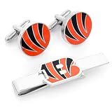 Cincinnati Bengals Cufflinks And Tie Bar Gift Set-CLI-PD-BNG-CT