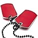 Men's 2PCS Alloy Enamel Pendant Necklace Red Army Name Double Dog Tag Biker 27 Inch Chain