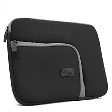 Slim and Sleek High-Density Neoprene Sleeve for 7" to 10.2" Series Netbooks - Front accessory pocket holds power adapter and accessories!