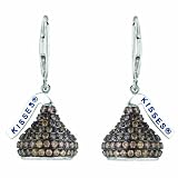 Hershey's Kiss Chocolate Diamond Drop Earrings 14k White Gold (1.50ct)