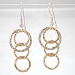 Circles of Silver and Gold Vermeil Earrings, #8635