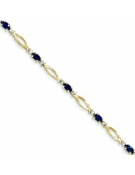 2.8 Carat 14K Gold Diamond and Sapphire Bracelet