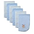 Luvable Friends 6 Pack Baby Burp Cloths, Blue